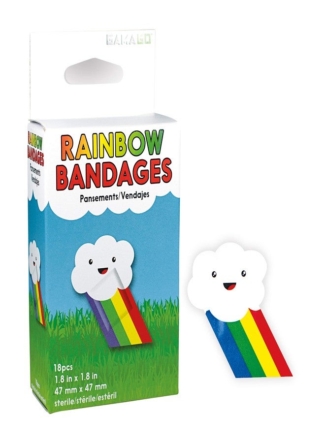 GAMAGO Rainbow Bandages for Kids & Kidults - Set of 18 Individually Wrapped Self Adhesive Bandages - Sterile, Latex-Free & Easily Removable - Funny Gift & First Aid Addition - Image 1